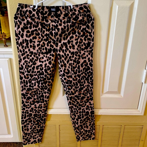 PAIGE Jeans Paige Hoxton Ankle Pink Leopard Size 27 New With